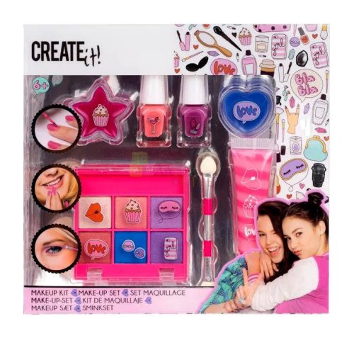 Canenco Create It!, gyerek kozmetikai Make Up játékszett, pink-lila, 00348