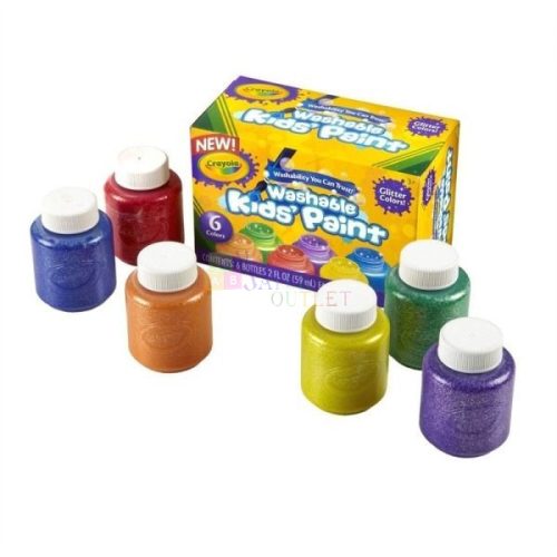 Crayola Lemosható Metál Festék, 6 darabos szett, 00388