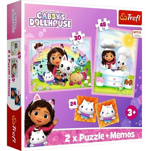 Trefl 2 az 1-ben Gabi babaháza puzzle játék csomag + memóriajáték, 00412