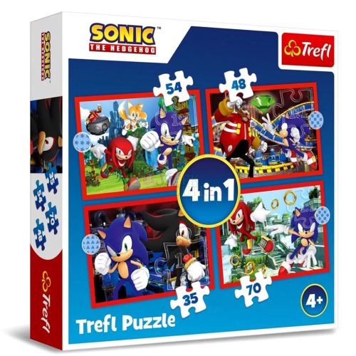 Trefl Sonic, 4 az 1-ben puzzle csomag, 00942