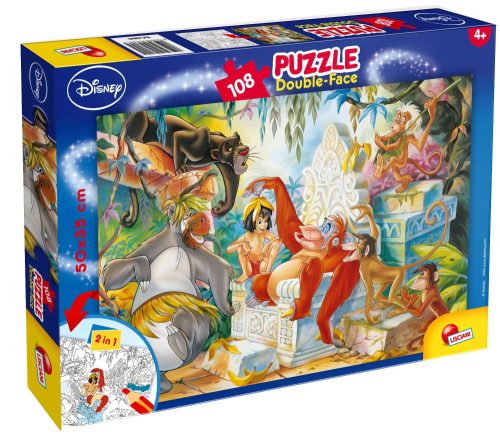 Lisciani, 2 az 1-ben Dzsungel Könyve puzzle csomag, 108 darabos, 01424