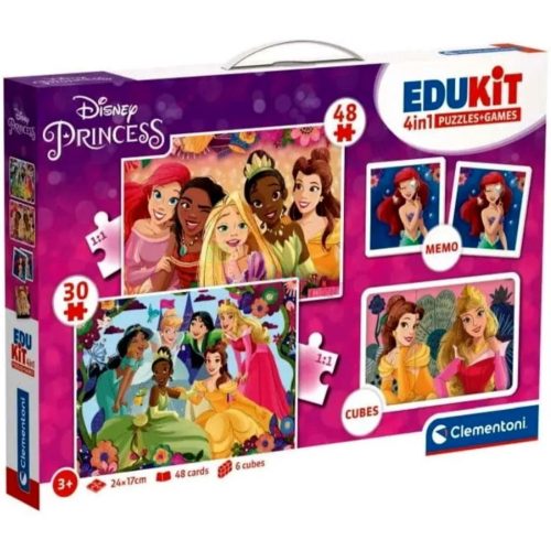 Clementoni Edukit 4 az 1-ben Disney Hercegnők játékgyűjtemény csomag, 03060