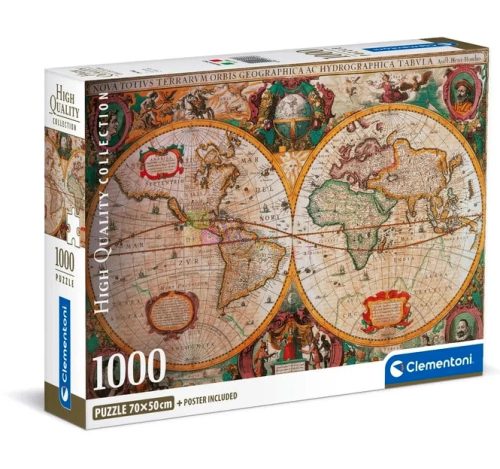 Clementoni, 1000 darabos Régi térkép puzzle csomag, 03089