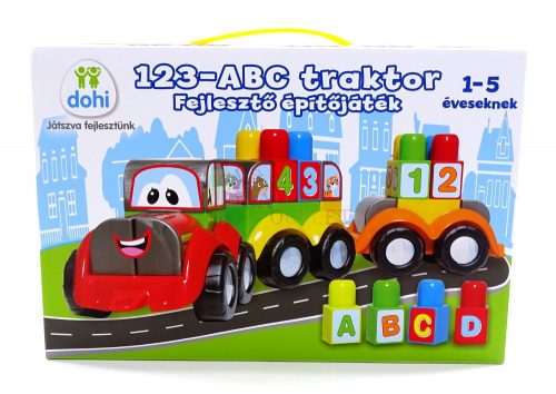 1 2 3 ABC traktor - fejlesztő építőjáték - 06352