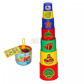   Polesie Pohárépítő játék - 7 darabos - óceán mintás - 16054