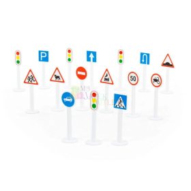   Polesie Közlekedési jelzőtáblák zacskóban, 16 darabos csomag, 16148