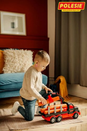 Polesie Fákat szállító Mammoet autó hálóban, 47 cm, 16200