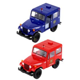   Kinsmart fém autó modell, 1971 Jeep DJ-5B Police/Firefighter, 17138