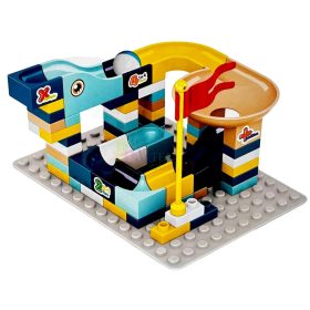   65 darabos golyópálya építőjátékszett dobozban - 45718