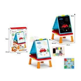   Kétoldalas rajztábla játékszett asztalon dobozban - 46094