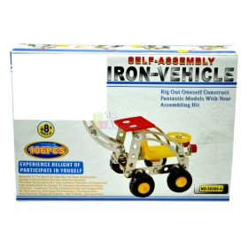 Fémépítő játék dobozban - vasautó - 46447