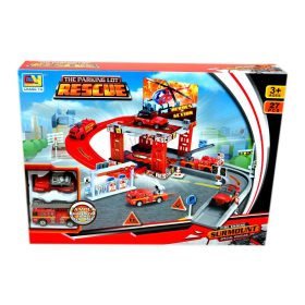 Tűzoltó parkoló garázs játékszett dobozban, 48517