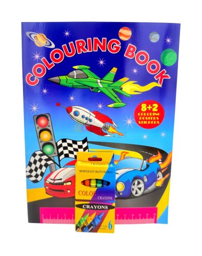 Kifestő füzet játékszett matricával és zsírkrétával, 72562