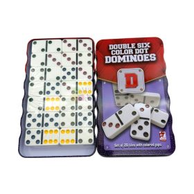 28 darabos Dominó társasjáték szett fémdobozban, 72688