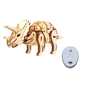   Robotime 3D interaktív fa puzzle - Triceratops dínó - 81010