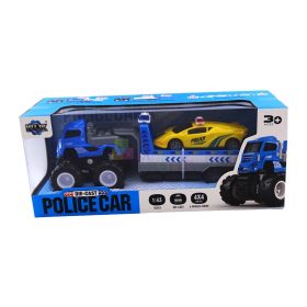 Rendőrautó vontató játékszett dobozban, 82841
