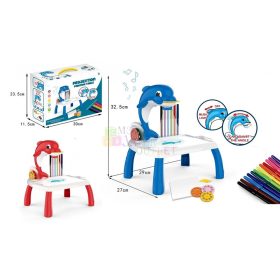 Delfines projektor asztal dobozban -  elemes - 90065