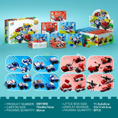 Építőjáték dobozban - rendőr és tűzoltó - 90154