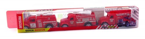 Tűzoltójárművek dobozban - 3 darabos szett - 90250