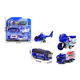 Rendőr járművek lapon - 4 darabos játékszett - 90510