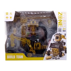 Szerelős munkagép játékszett dobozban - elemes - 90642